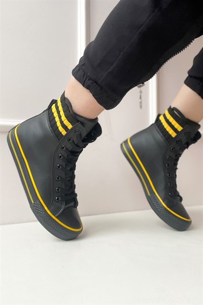 SHOETEK Lou Sneakers Bot Siyah Sarı